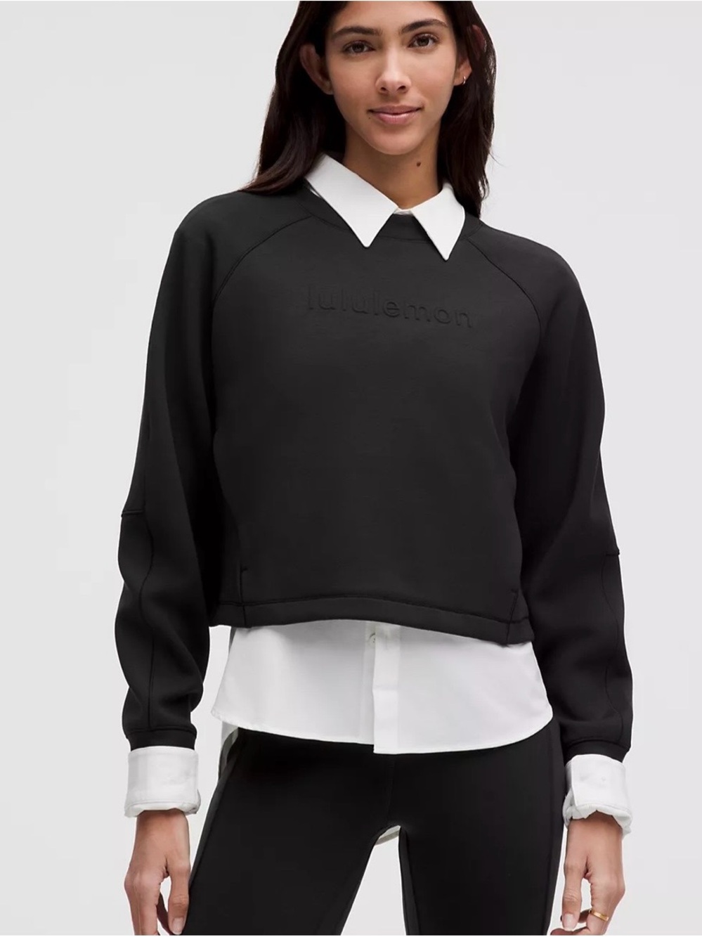 lululemon athletica smooth spacer cropped Logo pullover Sweatshirt